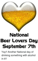 National Beer Lovers Day 9/7!